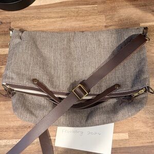 Elegant Brown and Gray Women's Crossbody Bag